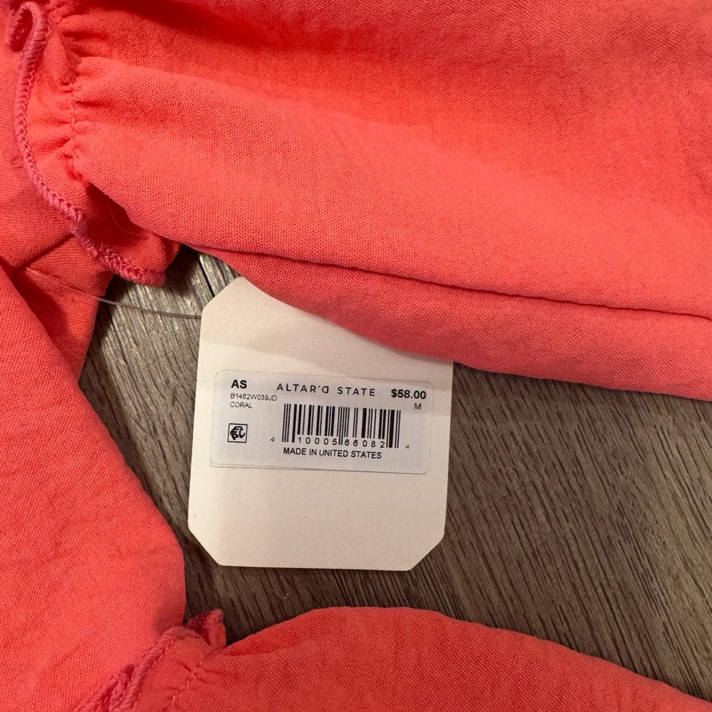Altar'd State Coral Ruffle Blouse - Picture 3 of 4